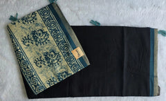 Trishya Black Blue Cotton Saree