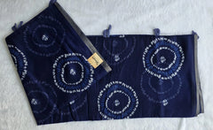 Trishya Indigo White Cotton Saree