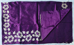 Raw Silk Purple Embroider Saree