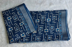 Light Weight Indigo Cotton Silk Saree