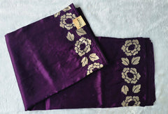 Raw Silk Purple Embroider Saree