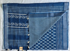 Light Weight Indigo Flower Cotton Silk Saree
