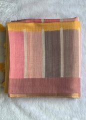 Light Weight Yellow Cotton Silk Saree
