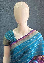 Savaya Blue Purple Semi Silk Saree