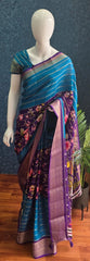 Savaya Blue Purple Semi Silk Saree