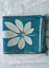 Viscose Blue Tussar Saree