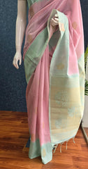 Semi Silk- Pista Green Pink