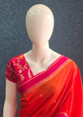 Semi Silk Bentex Border Orange Pink