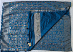 Kathan Blue Silk Saree