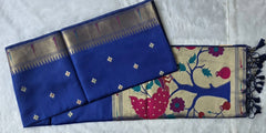 Paithani Deep Blue Chanderi Saree
