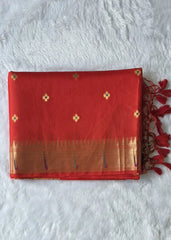 Paithani Red Chanderi Saree