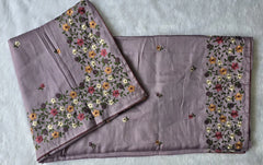 Satin Lavender Tussar Saree