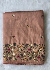 Satin Dusty Rose Tussar Saree