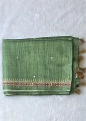 Kalamkari Green Tussar Saree