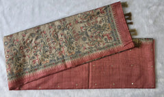 Kalamkari Shade of Red Tussar Saree