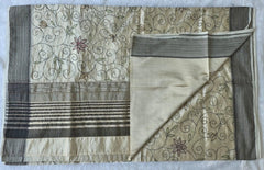 Kantha Work Cream Black Saree