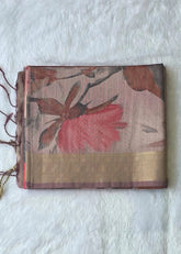 Manorama Peach Digital Saree