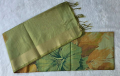 Manorama Light Green Digital Sarees