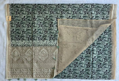 Lucknowi Olive Green Chanderi Saree