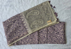 Lucknowi Lavender Chanderi Saree