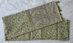 Lucknowi Sage Green Chanderi Saree
