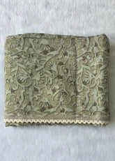 Lucknowi Sage Green Chanderi Saree