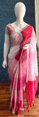 Bengal Red & Baby Pink Cotton Saree