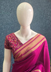 Semi Silk Meena Blouse Purple