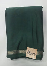 Small Border Crepe Silk Bottle Green
