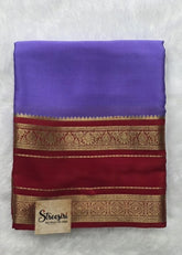 Pure Mysore Crepe Lavender Red