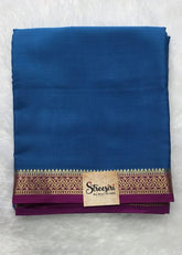 Pure Mysore Crepe Blue Pink