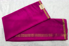 Pure Mysore Crepe Pink Gold Silk Saree