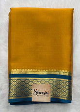 Pure Mysore Silk Yellow Blue