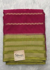 Crepe Silk Pink Parrot Green