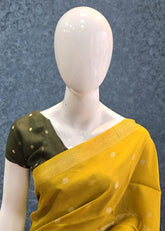 Semi Silk Middle Checks Yellow Green