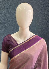Fancy Saree Purple Gold Shine