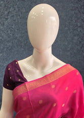 Semi Silk Middle Checks Pink wine