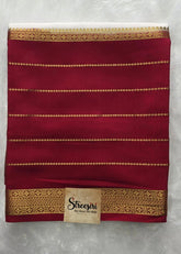 Pure Mysore Silk off white Red
