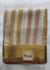 Pure Mysore Silk Stripes Gold Cream