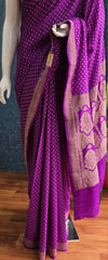 Self Pure Banarasi Crepe Silk Saree