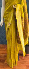 Brocade Blouse Mustard Paithani Silk Saree