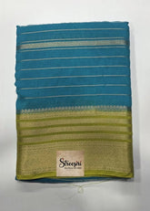 Crepe Silk Blue Parrot Green