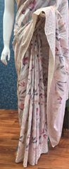 Floral Peach Viscose Saree
