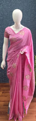 Butta Blouse Pink Semi Silk Saree