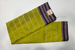 Contrast Mustard Purple Semi Crepe Silk