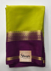 Pure crepe Bentex Contrast Mehandi Green Purple