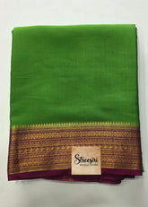 Pure Mysore Silk Parrot Green Maroon