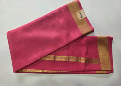 Pure Mysore Baby Pink Gold Crepe Silk Saree