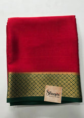 Pure Mysore Silk Red Green