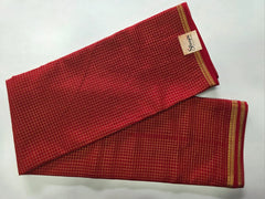 Pure Mysore Checks Red Crepe Silk Saree